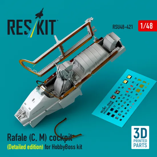 Reskit Rsu48-0421 1/48 Rafale C, M Cockpit Detailed Edition For Hobbyboss Kit