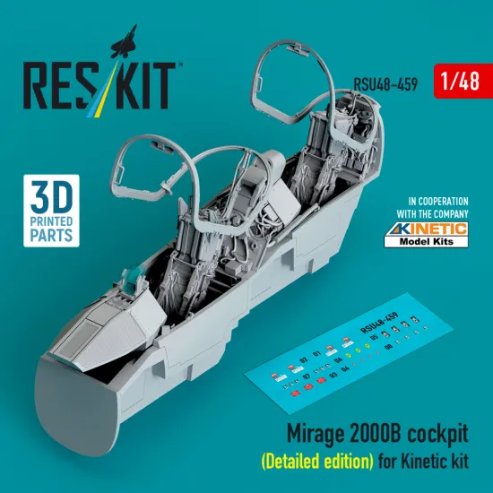 Reskit Rsu48-0459 1/48 Mirage 2000b Cockpit Detailed Edition For Kinetic Kit