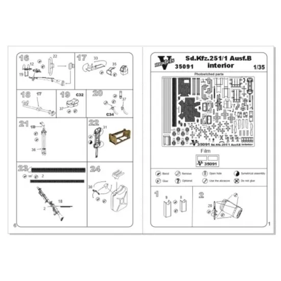 Vmodels 35091 1/35 Sd Kfz 251 1 Ausf B Interior