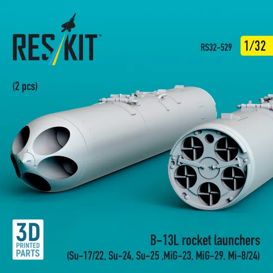 Reskit Rs32-0529 1/32 B-13l Rocket Launchers 2 Pcs Resin Kit