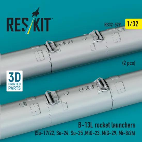 Reskit Rs32-0529 1/32 B-13l Rocket Launchers 2 Pcs Resin Kit