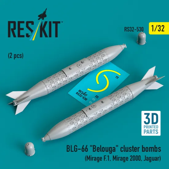 Reskit Rs32-0530 1/32 Blg-66 Belouga Cluster Bombs 2 Pcs Resin Kit