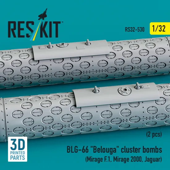 Reskit Rs32-0530 1/32 Blg-66 Belouga Cluster Bombs 2 Pcs Resin Kit