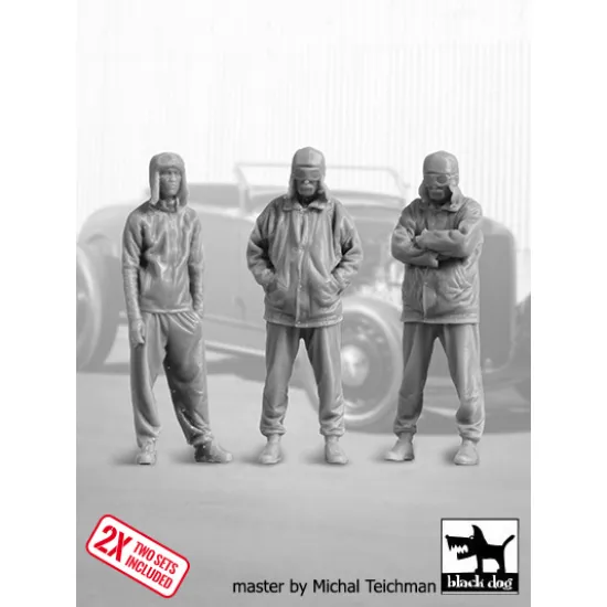 Black Dog T72176 1/72 Drivers / Civilian Pilots 2x3 Figures