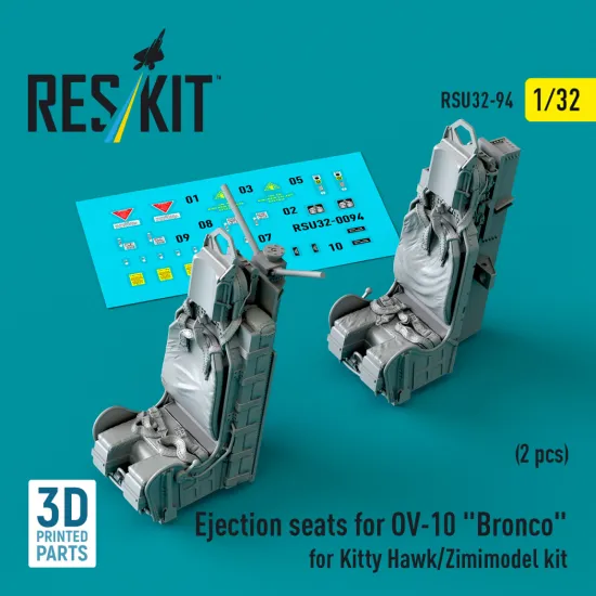 Reskit Rsu32-0094 1/32 Ejection Seats For Ov-10 Bronco 2 Pcs For Kitty Hawk And Zimimodel