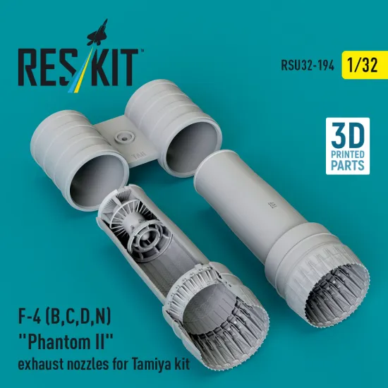 Reskit Rsu32-0194 1/32 F-4 B, C, D, N Phantom Ii Exhaust Nozzles For Tamiya Kit
