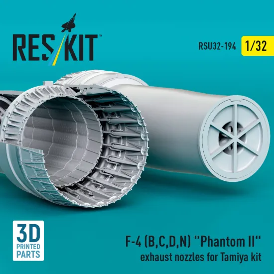Reskit Rsu32-0194 1/32 F-4 B, C, D, N Phantom Ii Exhaust Nozzles For Tamiya Kit