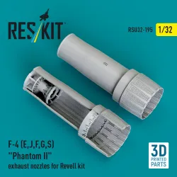 Reskit Rsu32-0195 1/32 F-4 E, J, F, G, S Phantom Ii Exhaust Nozzles For Revell