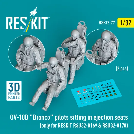 Reskit Rsf32-0077 1/32 Ov-10d Bronco Pilots Sitting In Ejection Seats 2 Pcs Only For Reskit Rsu32-0169 And Rsu32-0170 Reskit Rsf32-0077 1/32 Ov-10d Bronco Pilots Sitting In Ejection Seats 2 Pcs Only For Reskit Rsu32-0169 And Rsu32-0170