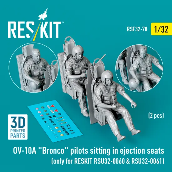 Reskit Rsf32-0078 1/32 Ov-10a Bronco Pilots Sitting In Ejection Seats 2 Pcs Only For Reskit Rsu32-0060 Rsu32-0061 Reskit Rsf32-0078 1/32 Ov-10a Bronco Pilots Sitting In Ejection Seats 2 Pcs Only For Reskit Rsu32-0060 Rsu32-0061