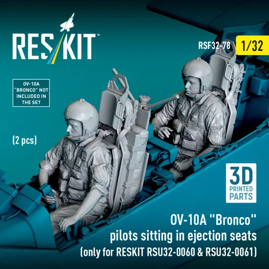Reskit Rsf32-0078 1/32 Ov-10a Bronco Pilots Sitting In Ejection Seats 2 Pcs Only For Reskit Rsu32-0060 Rsu32-0061 Reskit Rsf32-0078 1/32 Ov-10a Bronco Pilots Sitting In Ejection Seats 2 Pcs Only For Reskit Rsu32-0060 Rsu32-0061