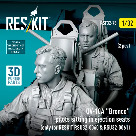 Reskit Rsf32-0078 1/32 Ov-10a Bronco Pilots Sitting In Ejection Seats 2 Pcs Only For Reskit Rsu32-0060 Rsu32-0061 Reskit Rsf32-0078 1/32 Ov-10a Bronco Pilots Sitting In Ejection Seats 2 Pcs Only For Reskit Rsu32-0060 Rsu32-0061
