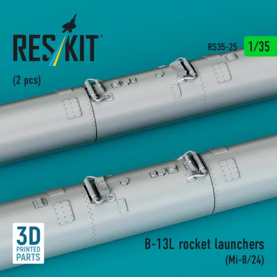 Reskit Rsk35-0025 1/35 B-13l Rocket Launchers 2 Pcs Mi-8/24 3d Printed Resin Kit