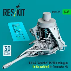 Reskit Rsu35-0072 1/35 Ah-64 Apache M230 Chain Gun In Fly Position For Trumpeter