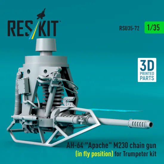 Reskit Rsu35-0072 1/35 Ah-64 Apache M230 Chain Gun In Fly Position For Trumpeter
