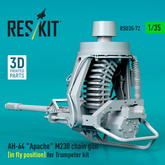 Reskit Rsu35-0072 1/35 Ah-64 Apache M230 Chain Gun In Fly Position For Trumpeter