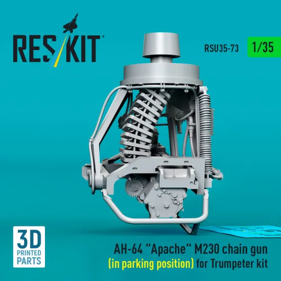 Reskit Rsu35-0073 1/35 Ah-64 Apache M230 Chain Gun In Parking Position Trumpeter