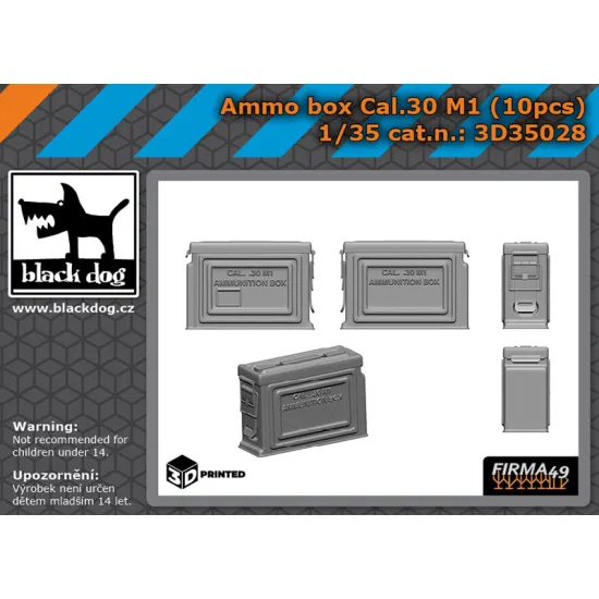 Black Dog 3d35028 1/35 Ammo Box Cal 30 M1 10pcs 3d Printed