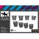 Black Dog 3d16015 1/16 Tin Buckets 4pcs 3d Printed