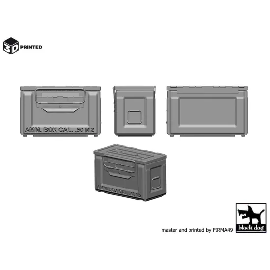 Black Dog 3d16017 1/16 Ammo Box Cal 50 M2 3pcs 3d Printed Black Dog 3d16017 1/16 Ammo Box Cal 50 M2 3pcs 3d Printed