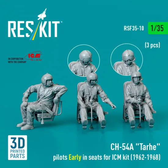 Reskit Rsf35-0010 1/35 Ch-54a Tarhe Pilots Early In Seats For Icm Kit 1962-1968 3 Pcs