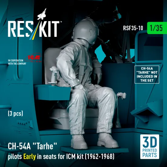 Reskit Rsf35-0010 1/35 Ch-54a Tarhe Pilots Early In Seats For Icm Kit 1962-1968 3 Pcs