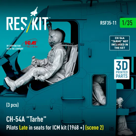 Reskit Rsf35-0011 1/35 Ch-54a Tarhe Pilots Late In Seats For Icm Kit 1968 Scene 2 3 Pcs