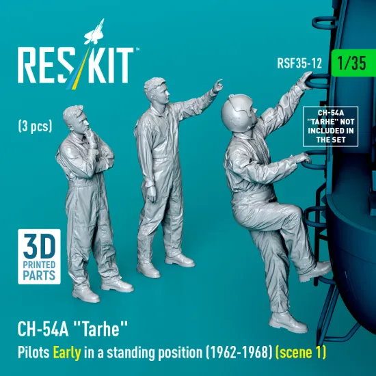 Reskit Rsf35-0012 1/35 Ch-54a Tarhe Pilots Early In A Standing Position 1962-1968 Scene 1 3 Pcs