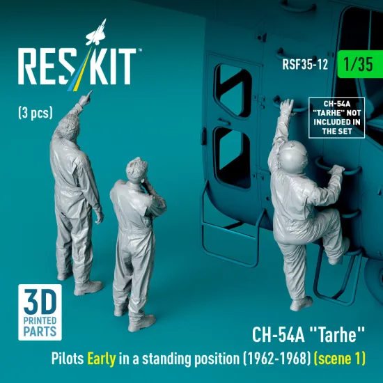 Reskit Rsf35-0012 1/35 Ch-54a Tarhe Pilots Early In A Standing Position 1962-1968 Scene 1 3 Pcs