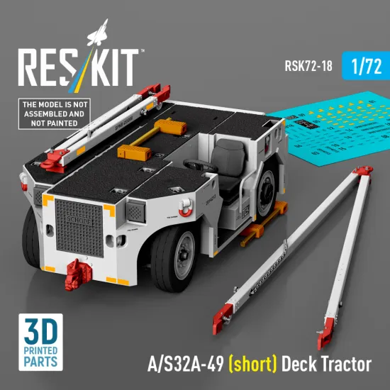 Reskit Rsk72-0018 1/72 A/S32a-49 Short Deck Tractor 3d Printed Model Kit
