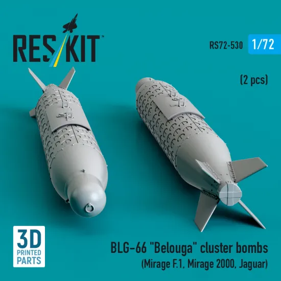 Reskit Rs72-0530 1/72 Blg-66 Belouga Cluster Bombs 2 Pcs Dummy 3d Printed Kit