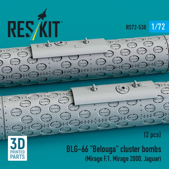 Reskit Rs72-0530 1/72 Blg-66 Belouga Cluster Bombs 2 Pcs Dummy 3d Printed Kit