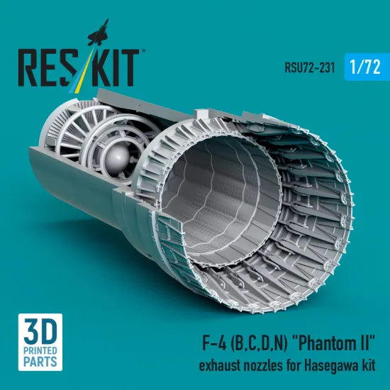 Reskit Rsu72-0231 1/72 F-4 B, C, D, N Phantom Ii Exhaust Nozzles For Hasegawa Kit