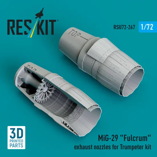 Reskit Rsu72-0267 1/72 Mig-29 Fulcrum Exhaust Nozzles For Trumpeter Kit