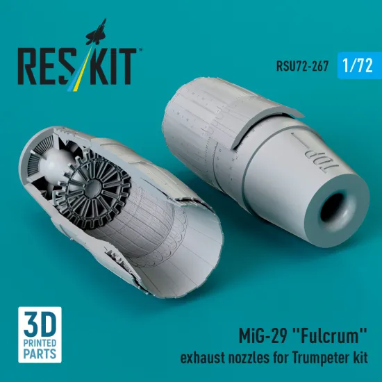 Reskit Rsu72-0267 1/72 Mig-29 Fulcrum Exhaust Nozzles For Trumpeter Kit