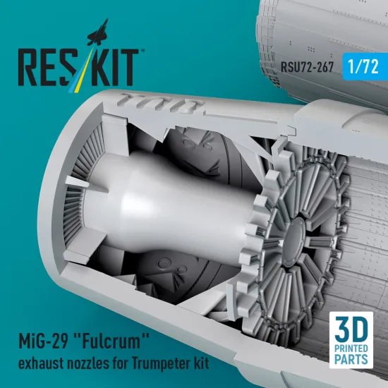 Reskit Rsu72-0267 1/72 Mig-29 Fulcrum Exhaust Nozzles For Trumpeter Kit