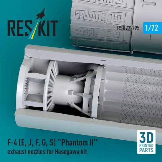 Reskit Rsu72-0295 1/72 F-4 E, J, F, G, S Phantom Ii Exhaust Nozzles For Hasegawa Kit