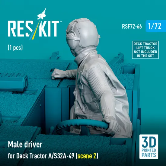 Reskit Rsf72-0066 1/72 Male Driver For Deck Tractor A/S32a-49 Scene 2 1 Pcs Reskit Rsf72-0066 1/72 Male Driver For Deck Tractor A/S32a-49 Scene 2 1 Pcs