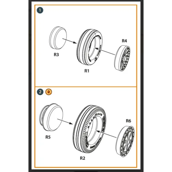 Clear Prop Cpa48090 1/48 F-86a Weighted Wheels Set Type 1 For Cp Kits