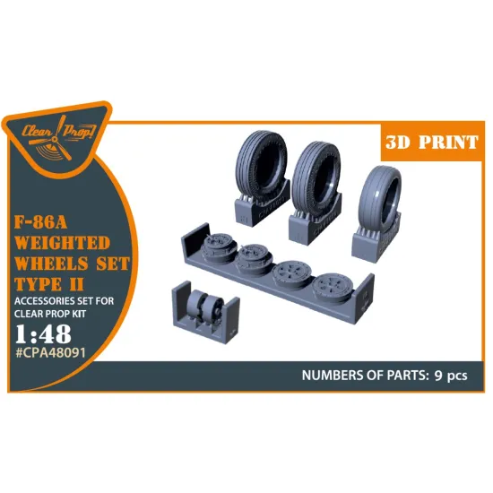Clear Prop Cpa48091 1/48 F-86a Weighted Wheels Set Type 2 For Cp Kits