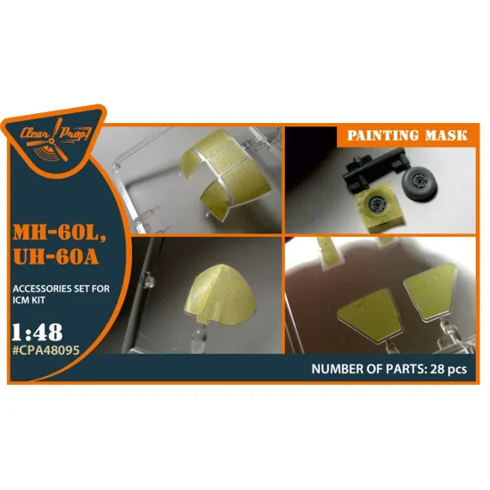 Clear Prop Cpa48095 1/48 Uh-60a Mh-60l Painting Mask On Yellow Kabuki Paper For Icm Kit