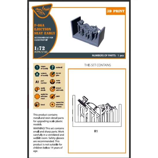 Clear Prop Cpa72165 1/72 F-86a Ejection Seat Early For Cp Kits