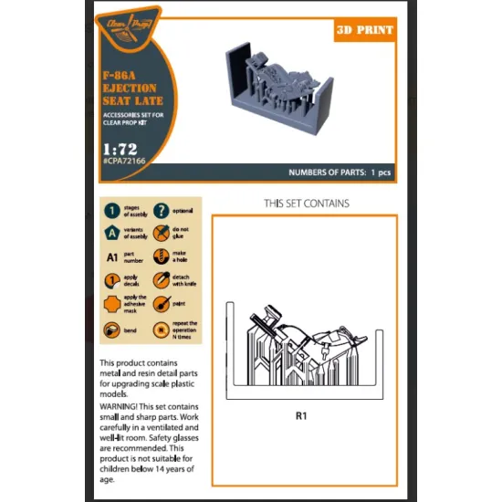 Clear Prop Cpa72166 1/72 F-86a Ejection Seat Late For Cp Kits