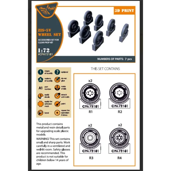 Clear Prop Cpa72181 1/72 Zis-5v Wheel Set