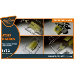Clear Prop Cpa72189 1/72 J2m3 Raiden Painting Mask On Yellow Kabuki Paper For Hasegawa Kits