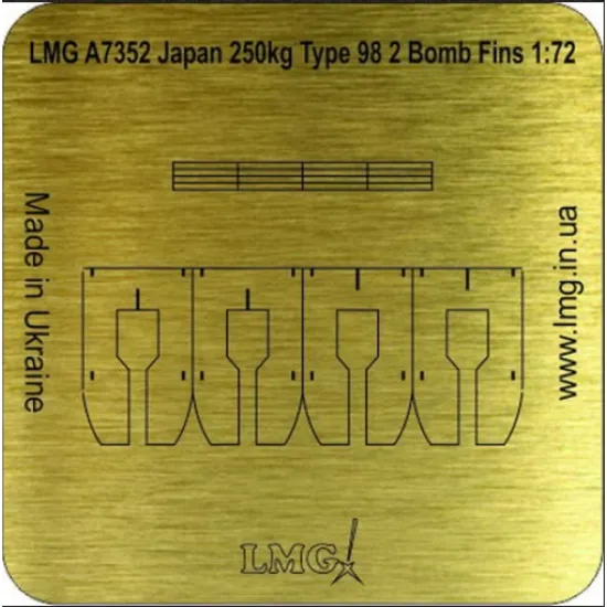 Lmg Ba-72056 1/72 Japan 250kg Type 98 8 Bomb Fins Thickness 0/1mm