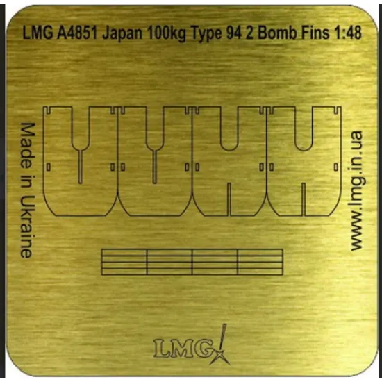 Lmg Ba-48047 1/48 Japan 100kg Type 94 2 Bomb Fins Thickness 0/2mm