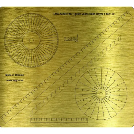 Lmg Ba-32004 1/32 Fan Guide Vanes Rolls-royce F402 Thickness 0/2mm