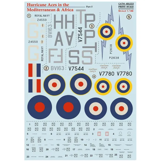 Print Scale 48-233 1/48 Hurrican Africa Aces Part 5