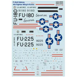 Print Scale 48-304 1/48 F-86a Sabres 4th Fighter Wing In Korea The Complete Set 2 Leaf Part 1